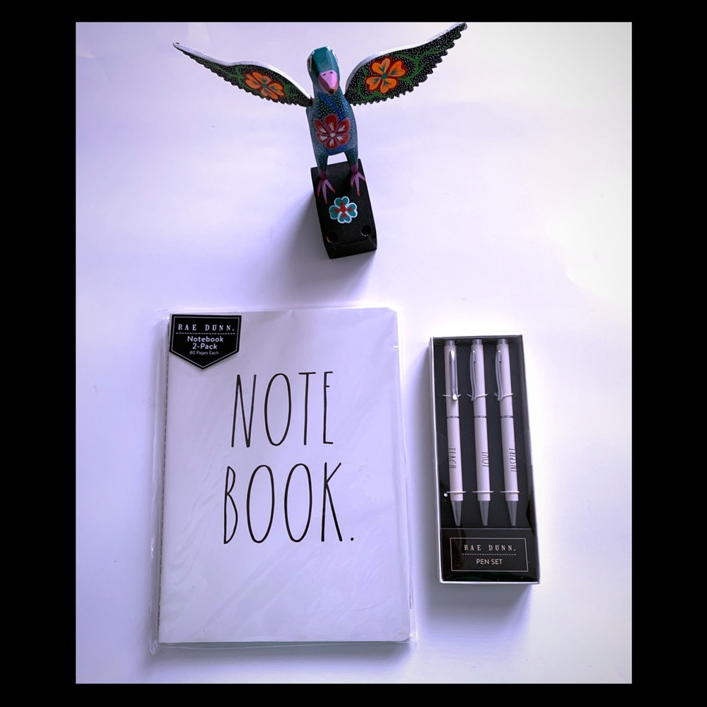 RAE DUNN 2 pack Notebooks and Pen Set